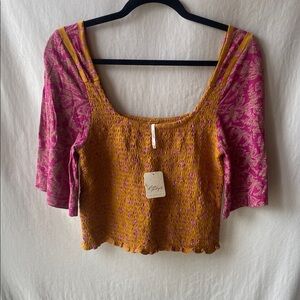 NWT Women’s Free People Smocked Top